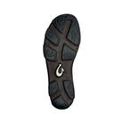 Bottom View of Men’s Olukai Moloa slip-on shoe in dark wood/dark java – featuring a non-marking gum rubber outsole, traction pods for grip, and durable wet-dry versatility.