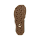 Bottom View of Men’s Olukai Ulele sandal in slate blue and charcoal – featuring durable non-marking rubber outsole, slip-resistant wet grip traction, and lightweight flexible design.