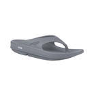 Side view of Women’s OOFOS OOriginal Sandal in slate – featuring a water-resistant synthetic upper, patented OOfoam™ midsole for enhanced shock absorption, contoured footbed with arch support, and a lightweight, recovery-ready silhouette.