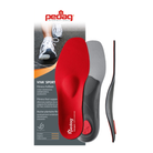 Front view of Unisex Pedag over-the-counter insoles in Viva Sport — featuring enhanced shock absorption for fitness activities, breathable top layer to keep feet dry, firm arch support to prevent overpronation, and flexible base allowing natural foot movement.