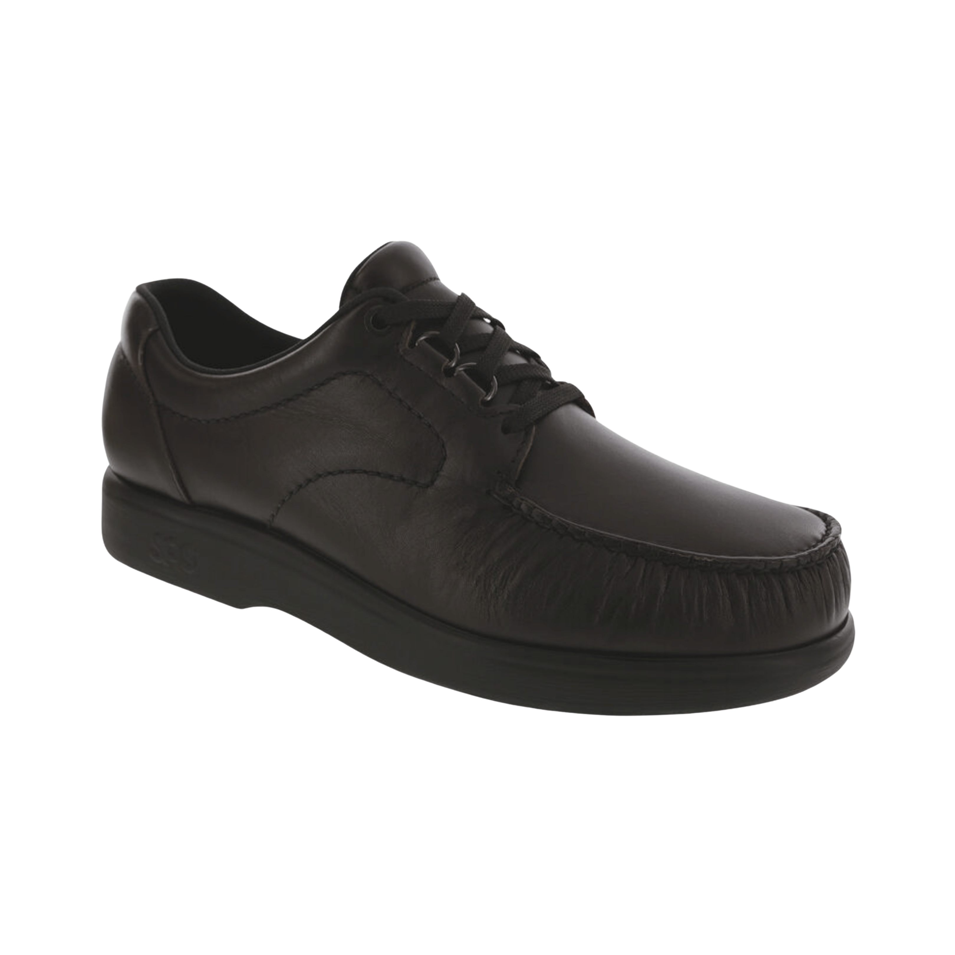 Side view of Men’s SAS Bout Time casual shoe in cacao – featuring premium leather upper, cushioned footbed for all-day support, and a flexible, shock-absorbing sole for enhanced walking comfort.