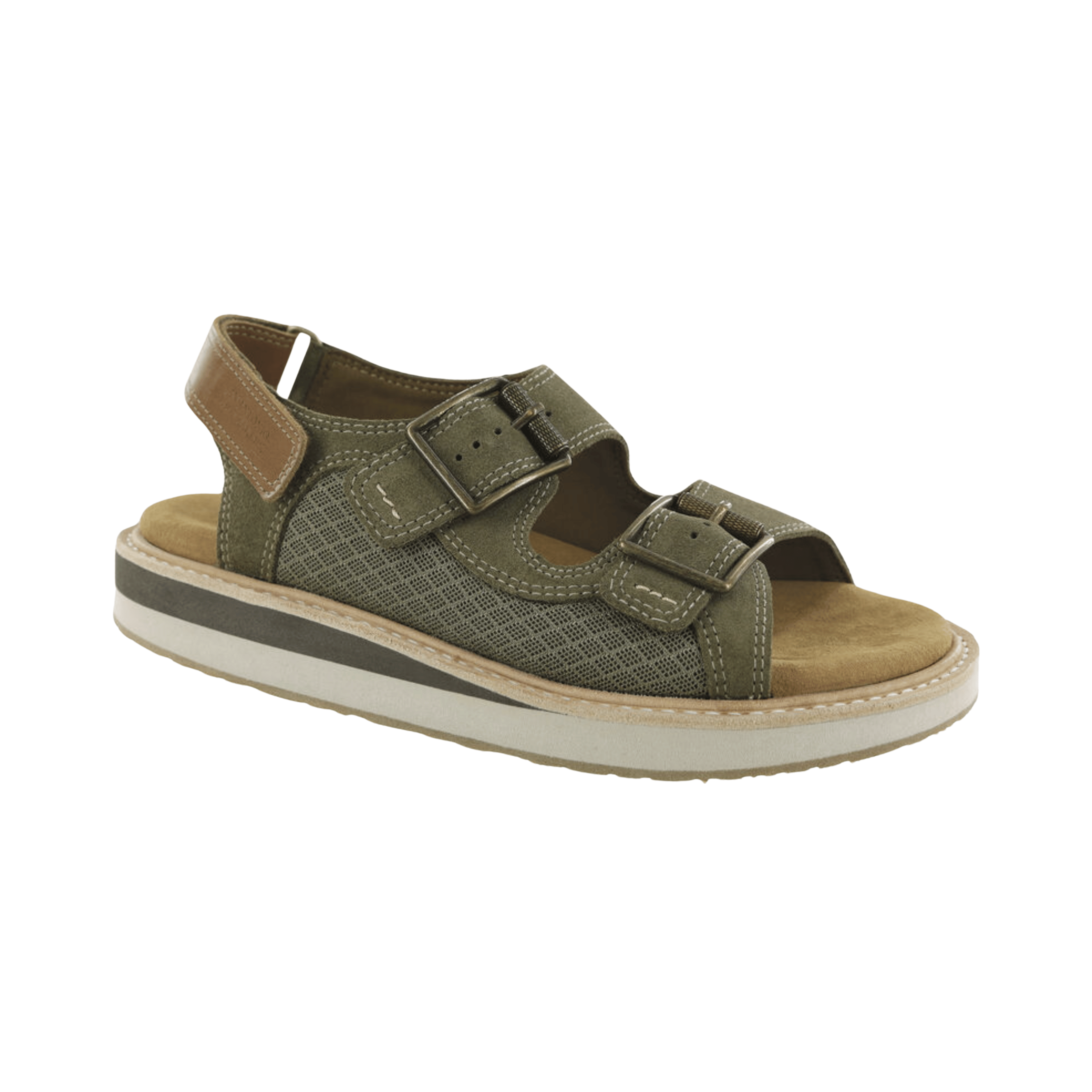 Side view of Women’s SAS Conga Sandal in desert sage – featuring adjustable straps for a personalized fit, cushioned footbed for enhanced comfort, and a lightweight, durable sole for everyday wear.