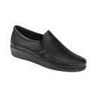 Side view of Women’s SAS Dream slip-on shoe in black – featuring a soft leather upper, elastic side panels for easy on and off, and a cushioned sole designed for comfort and everyday wear.
