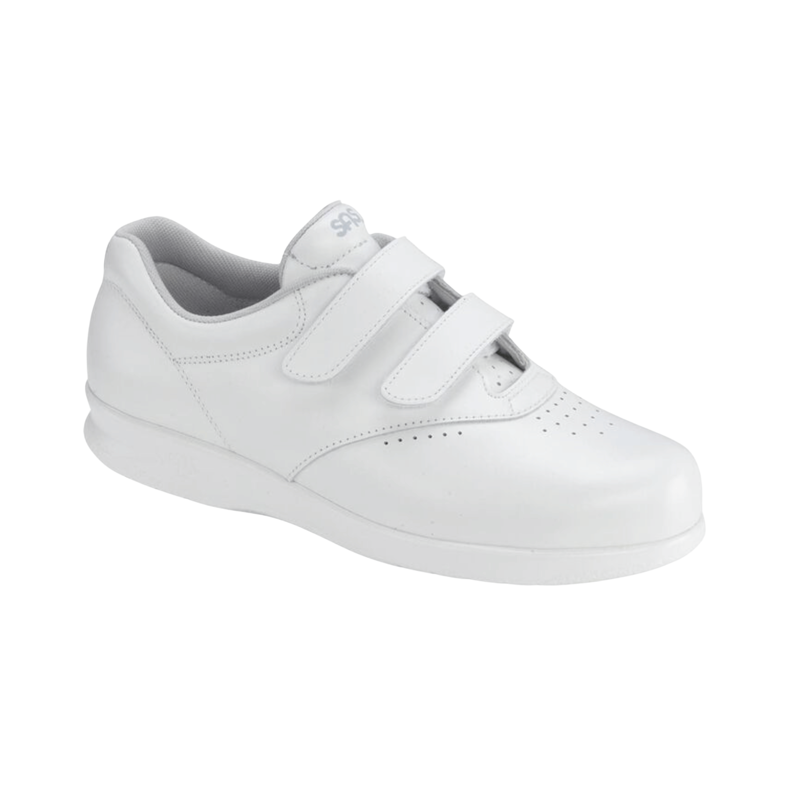 Side view of Women’s SAS Me Too sneaker in white – featuring a breathable leather upper, cushioned insole for all-day comfort, and flexible outsole for natural movement.