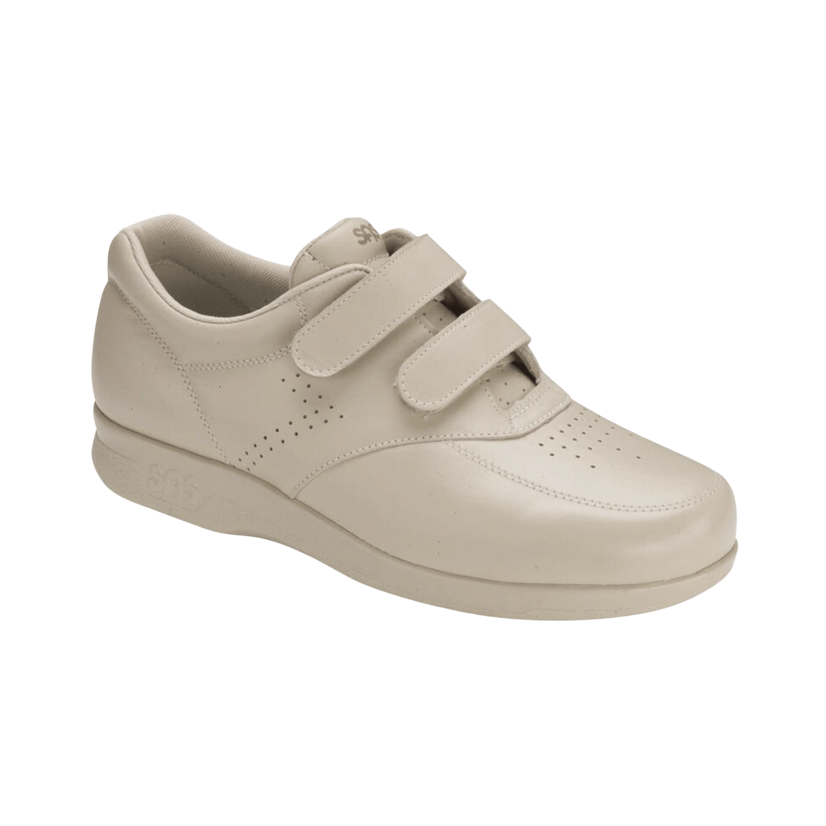Side view of Men’s SAS VTO walking shoe in bone – featuring adjustable hook-and-loop closures for a secure fit, cushioned footbed for support, and a lightweight, shock-absorbing sole for everyday comfort.