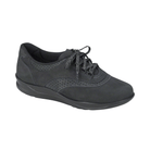 Side View of Women’s SAS Walk Easy Nero walking shoe in black – featuring premium leather upper, EZ Lace system for secure fit, and lightweight shock-absorbing sole.
