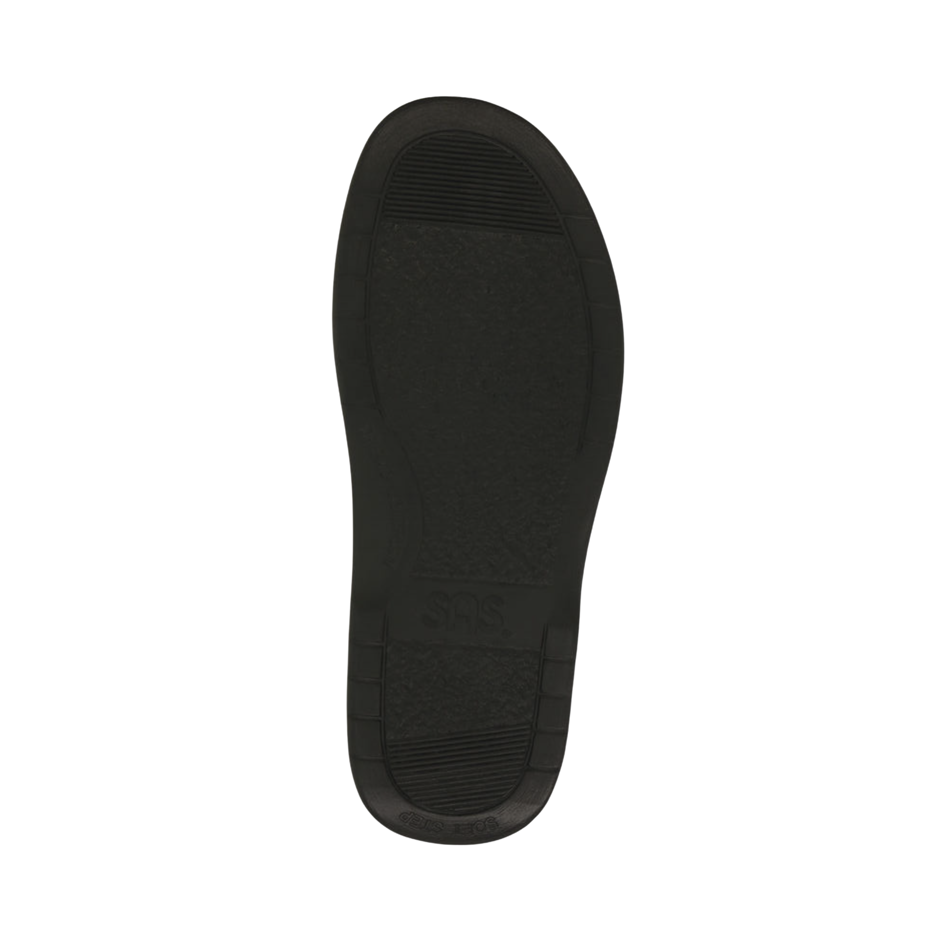 Bottom View of Men’s SAS Bout Time slip-on shoe in cacao – featuring durable rubber outsole with traction pattern, designed for everyday wear and grip.