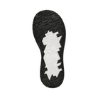 Bottom View of Women’s SAS Embark Sandal in domino black – featuring durable rubber outsole with slip-resistant tread and shock-absorbing heel for secure footing.