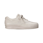 Side View of Women’s SAS Free Time slip-on shoe in bone – featuring lightweight design with elastic side panels for easy on and off, supportive midsole cushioning, and smooth leather finish.