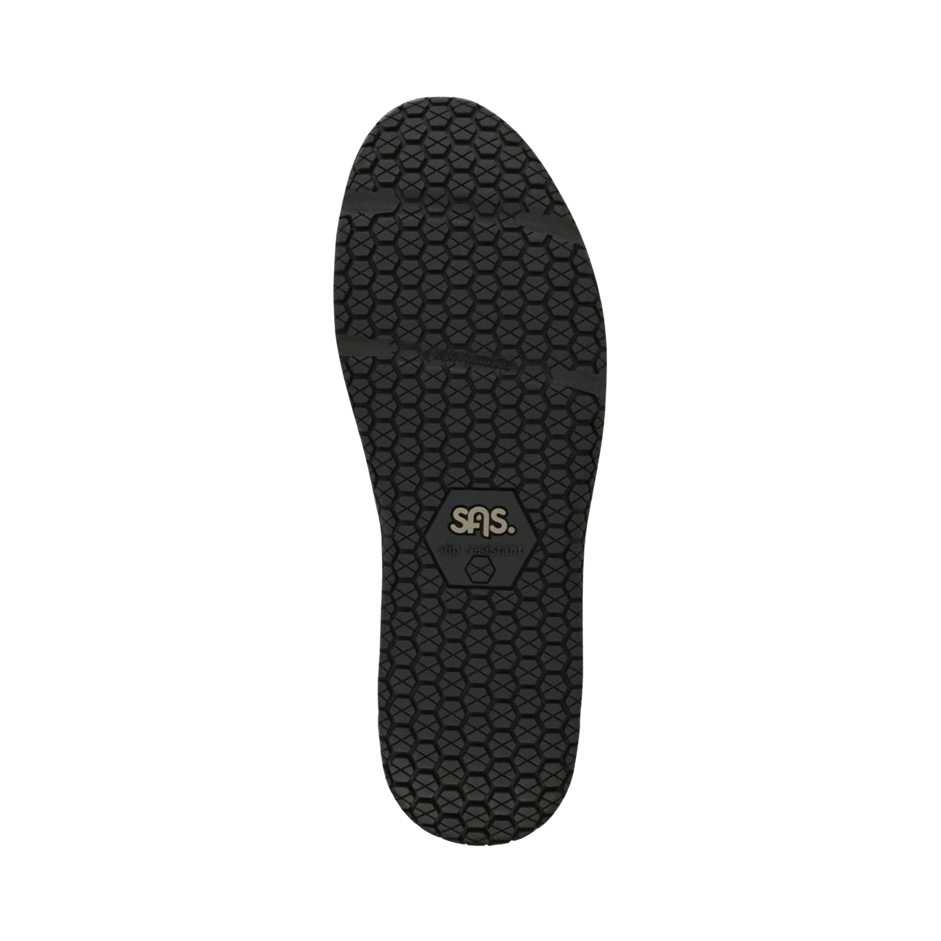 Bottom View of Women’s SAS Gretchen Chukka Boot in black moondust – featuring textured rubber outsole, non-slip tread design, and flexible sole for improved mobility.