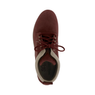 Top View of Women’s SAS Gretchen Chukka Boot in red taupe – featuring rounded toe shape, detailed stitching accents, and secure lace closure.