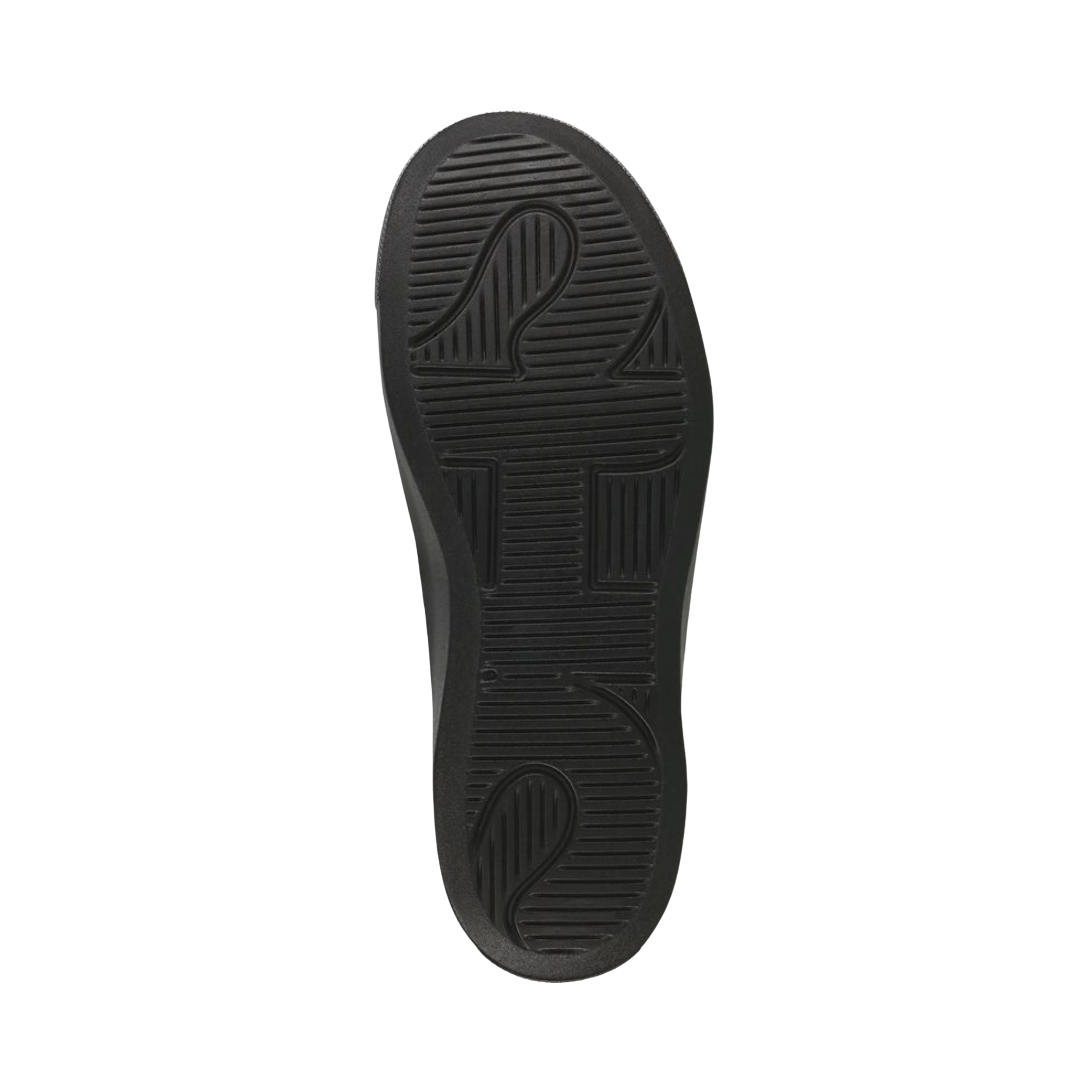 Bottom View of men's SAS High Street sneaker in mahogany – featuring a grippy rubber outsole with multi-surface traction pattern and a stable heel design for improved durability.