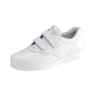 Angled View of Women’s SAS Me Too slip-on shoe in white – featuring elastic gore panels for easy on and off, padded collar for ankle support, and sleek low-profile design.