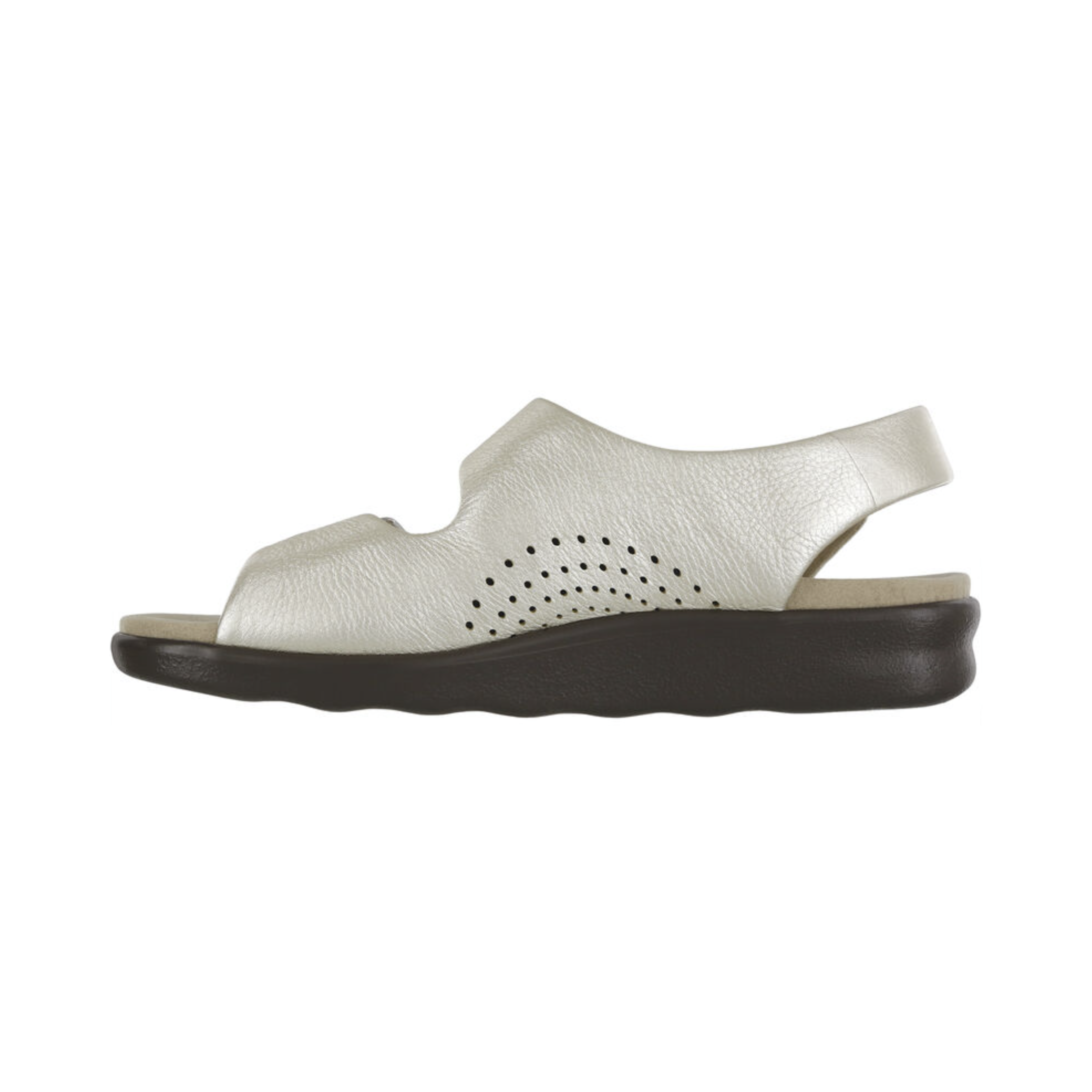 Side View of Women’s SAS Relaxed Sandal in sunbeam yellow – featuring ergonomic arch support, flexible lightweight sole, and padded heel strap for added comfort.