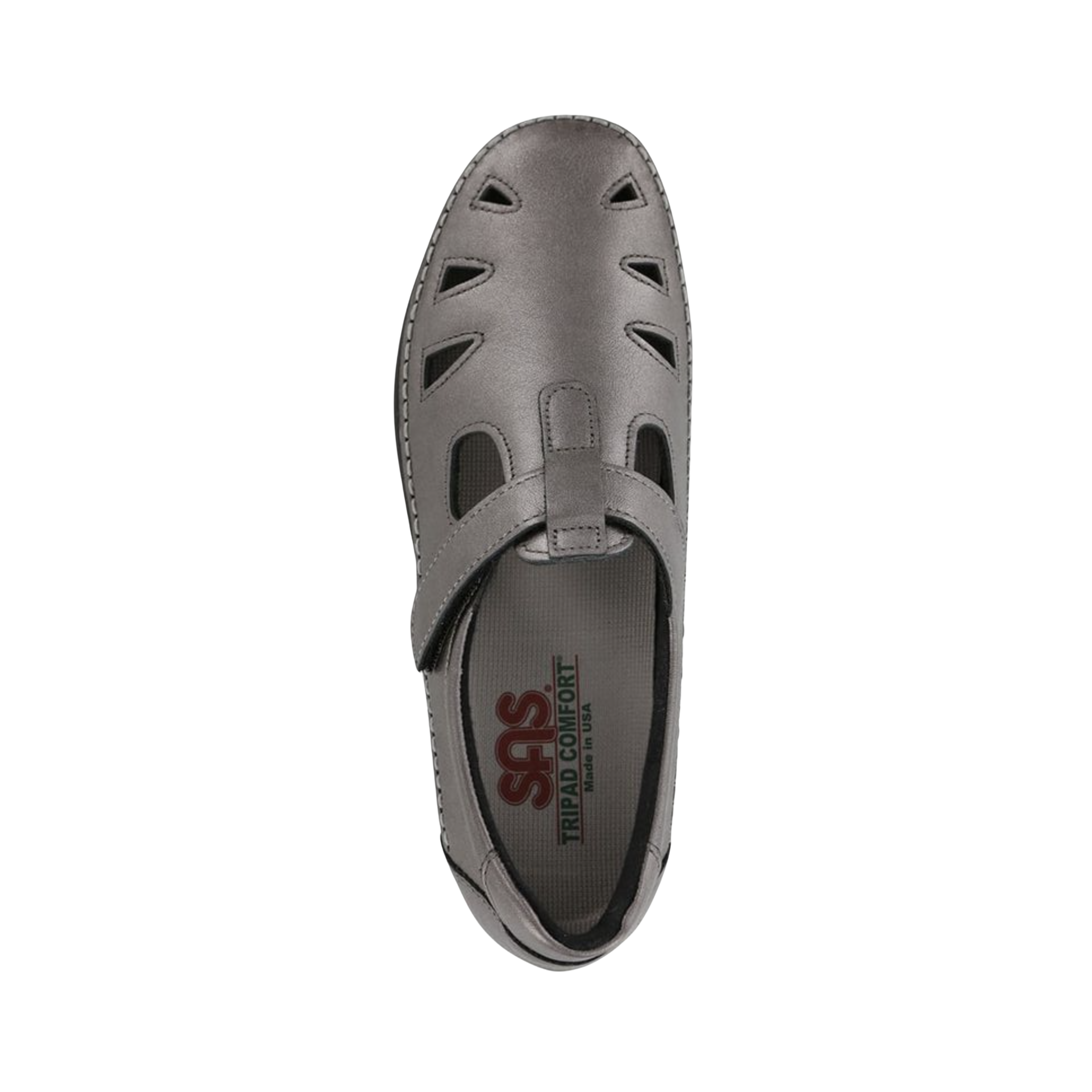 Top View of Women’s SAS Roamer Santolina walking shoe in santolina – featuring rounded toe design, reinforced toe cap, and smooth leather finish.