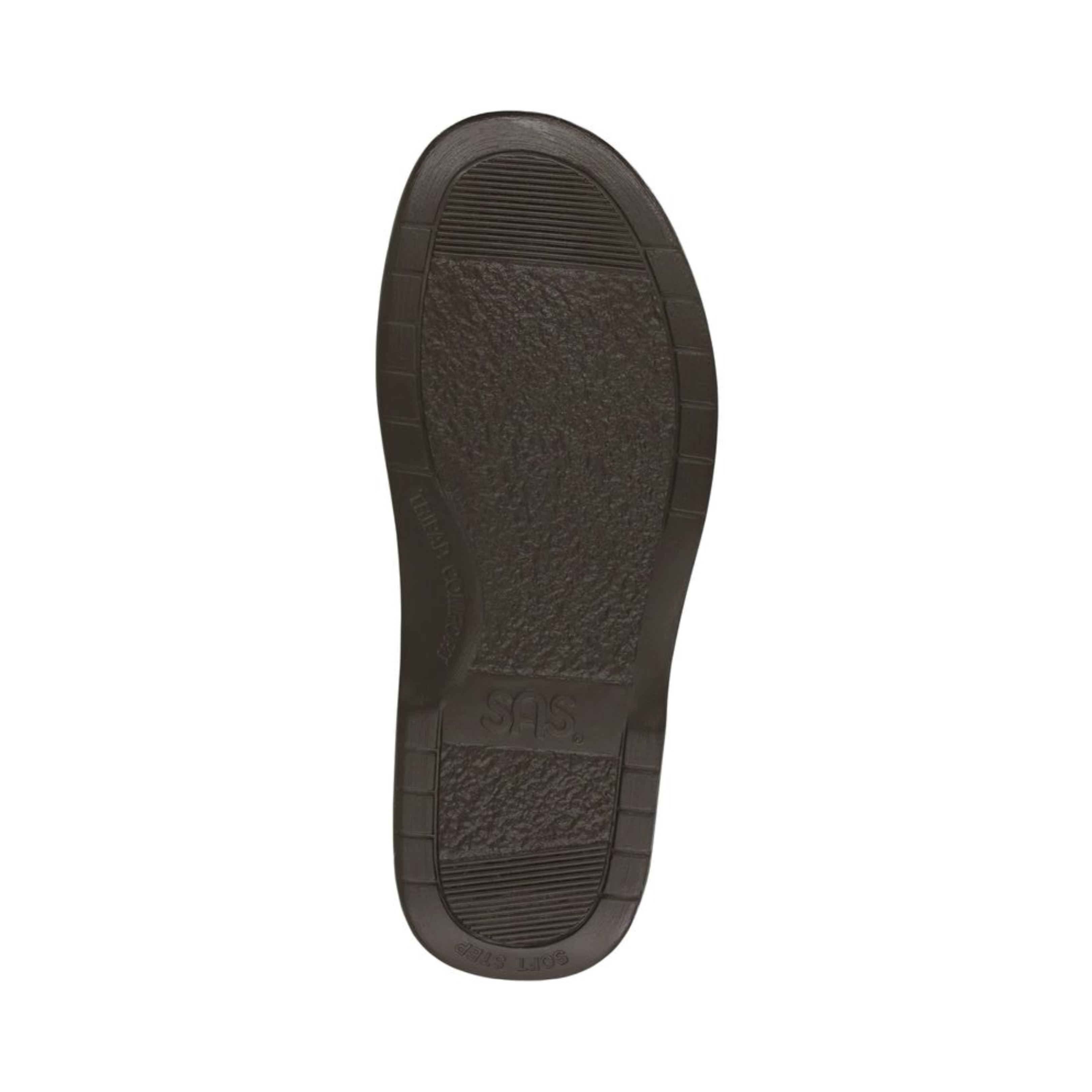 Bottom View of Men’s SAS Side Gore slip-on shoe in brown – featuring durable rubber outsole with multi-directional traction for reliable grip on various surfaces.