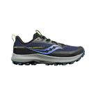 Side view of Women’s Saucony Peregrine 13 in Night/Fossil – featuring a durable engineered mesh upper, PWRRUN cushioning for responsive underfoot comfort, aggressive PWRTRAC outsole lugs, and fossil-toned detailing for a rugged, trail-ready design.
