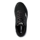 Top view of Women’s Saucony Echelon 8 in Black/White – featuring a spacious fit ideal for orthotics, padded tongue and collar, traditional lace-up closure, and breathable mesh with subtle branding.