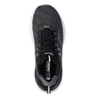 Top view of Men’s Saucony Echelon 9 in Black/White – featuring a padded tongue and collar, structured lace-up closure, roomy footbed ideal for orthotics, and subtle white Saucony branding over a sleek black upper.