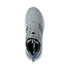 Top View of Men’s Saucony Echelon 9 Running Shoe in Fossil/Murk – Features include PWRRUN cushioning for soft and stable support, wide and accommodating base for neutral runners or orthotic users, and engineered mesh upper for breathable comfort.