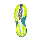 Bottom View of Men’s Saucony Tempus Running Shoe in Fossil/Moss – Features include durable rubber outsole with zonal traction, deep flex grooves for smooth transitions, and reinforced heel area for added stability.