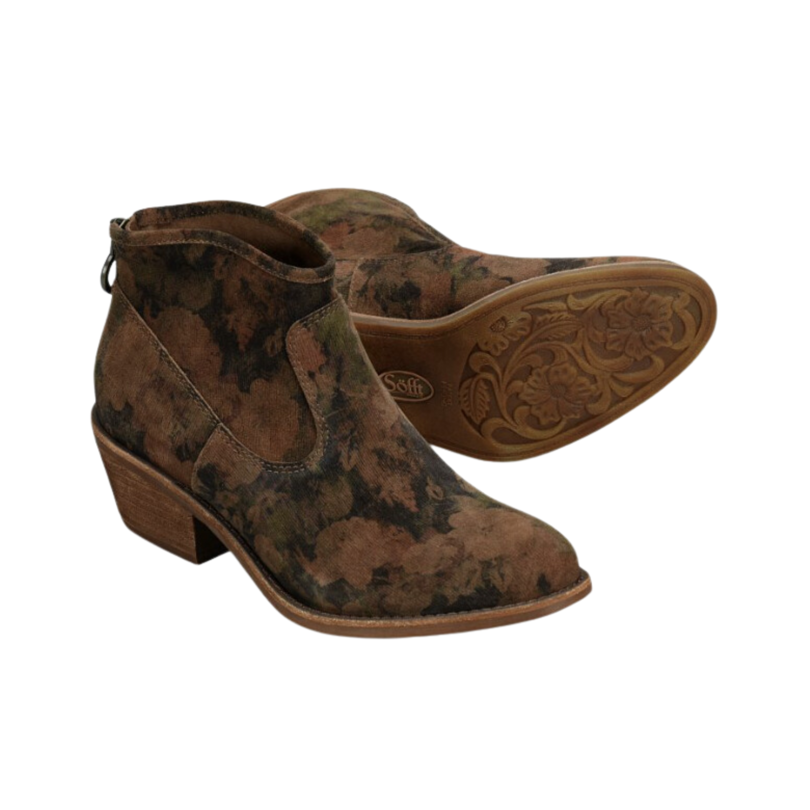 Side view of Women's Sofft Aisley casual boot in sienna brown – featuring rich leather upper, lace-up closure, padded ankle support, and cushioned footbed designed for long wear and comfort.