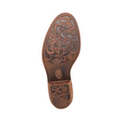 Bottom View of Women’s Sofft Aisley boot in siena brown – featuring a textured rubber outsole for slip-resistant traction, low stacked heel for added support, and durable construction for everyday stability.