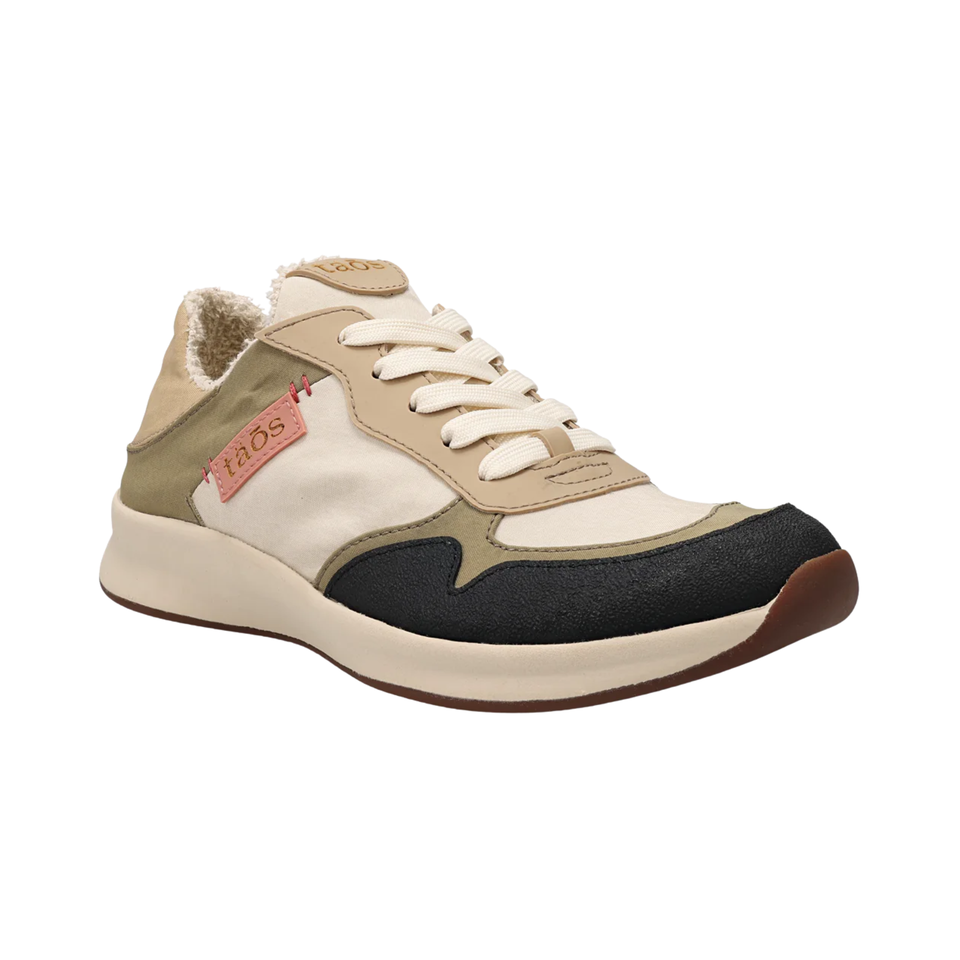Angled View of Women’s Taos Direction in Olive Stone – Featuring a padded footbed for arch support, offering superior comfort for all-day wear.
