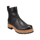 Angled view of Women’s Taos Downtown in Black – Featuring a sleek leather upper, padded footbed for enhanced comfort, and a sturdy rubber outsole for reliable traction.