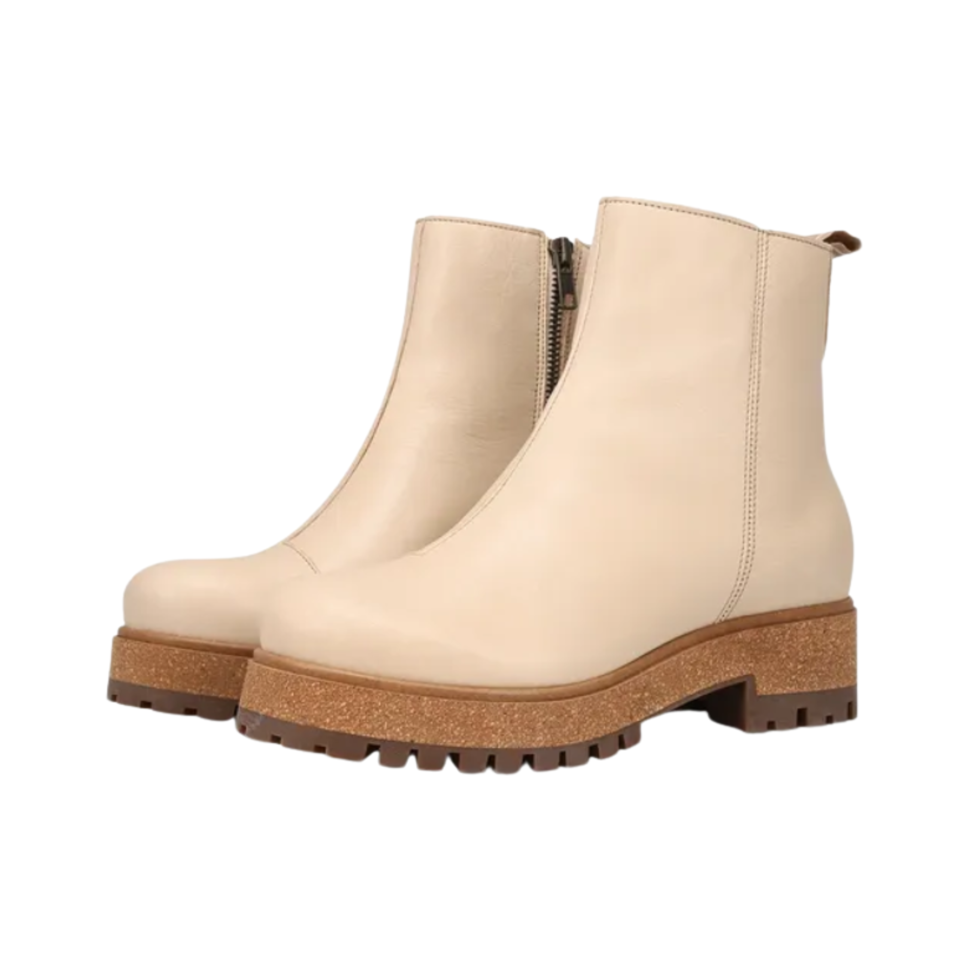 Side view of Women’s Taos Downtown in Ivory – Featuring a stylish leather upper, cushioned footbed for all-day comfort, and a durable rubber outsole for added traction.
