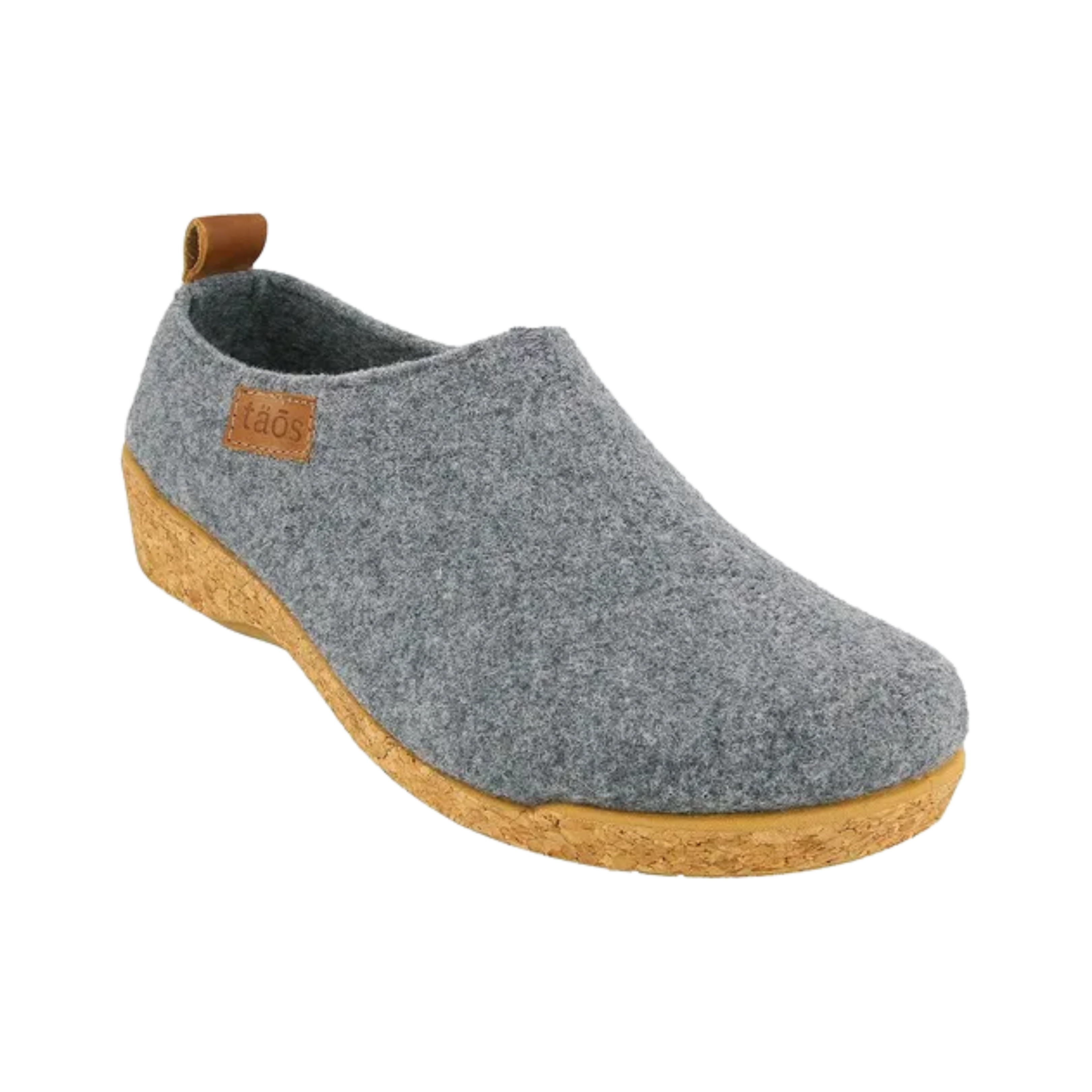 Side View of Women’s Taos Wonderwool in Grey – Featuring a slip-on design with elastic panels for easy on and off, offering a snug, comfortable fit.