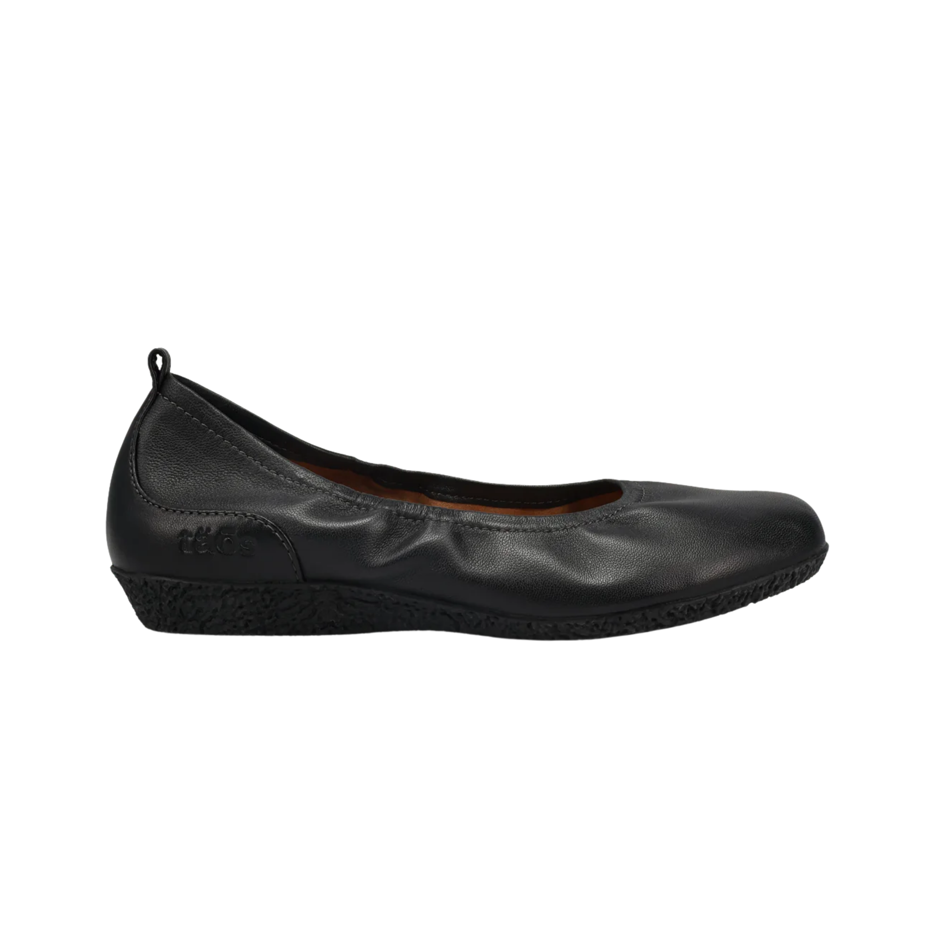 Side View of Women’s Taos Chit Chat Shoe in Black – Features include a low-profile silhouette, supportive midsole, and stylish stitching details for everyday wear.