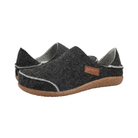 Angled View of Men's Taos Convertawool in Charcoal – Featuring a cushioned footbed with built-in arch support, delivering comfort and stability throughout the day.