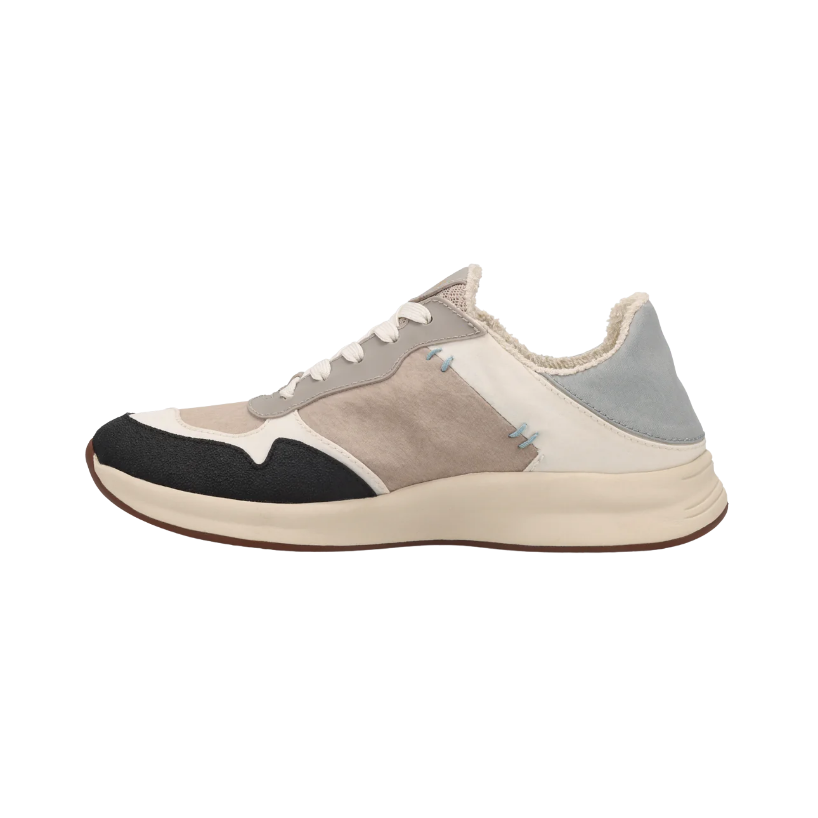 Side View of Women’s Taos Direction Shoe in Grey Cloud Multi – Features include lightweight athletic construction, arch and metatarsal support, and a flexible outsole for natural movement.