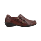 Side View of Women’s Taos Encore Shoe in Whiskey – Features include subtle decorative stitching, low-profile design, and supportive sole ideal for daily wear.