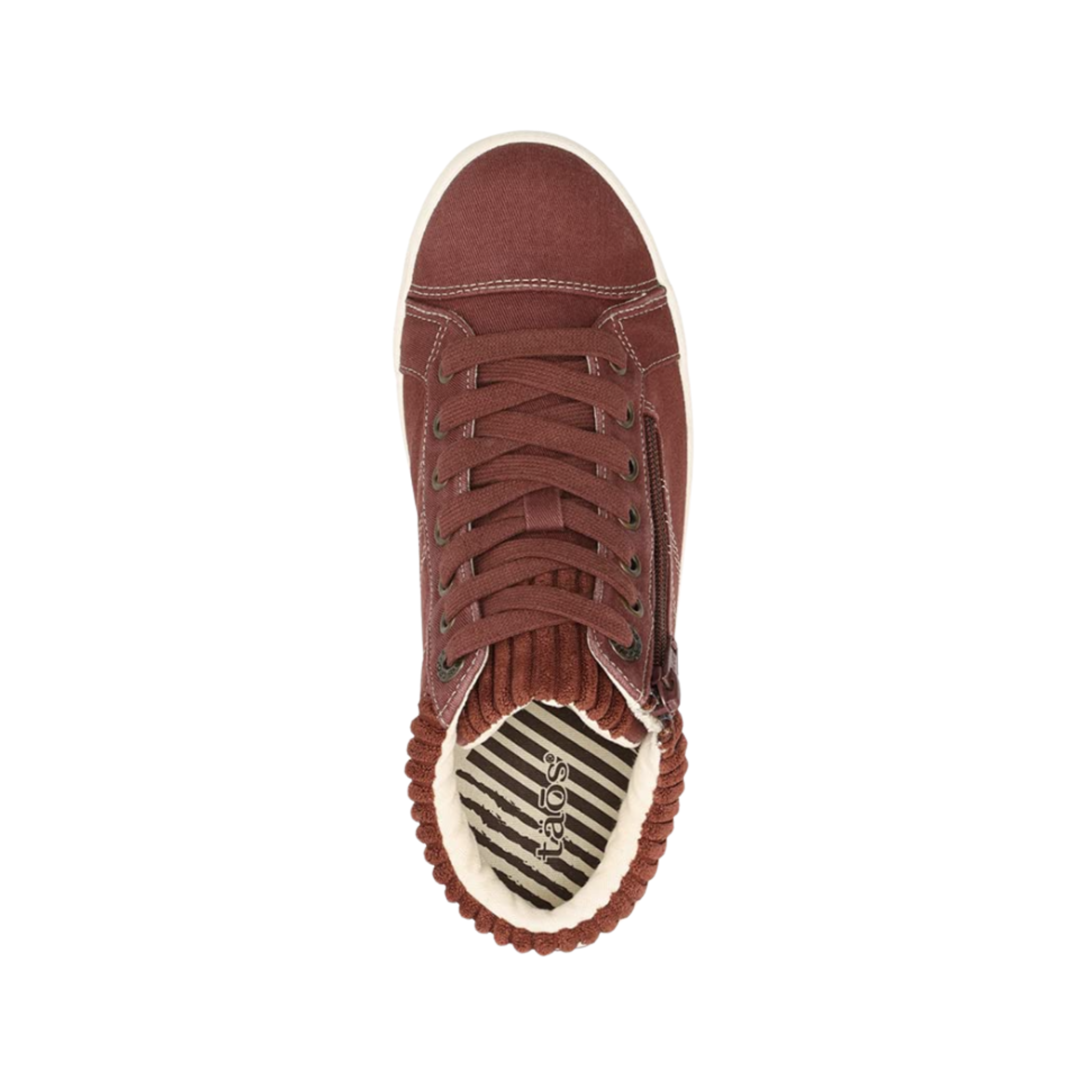 Top View of Women's Taos Startup in Cappuccino – Featuring a soft, cappuccino-colored leather upper with a clean, modern design, perfect for everyday style.