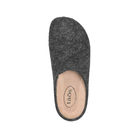 Top View of Women's Taos Wooled Class in Charcoal – Featuring a stylish wool blend upper in charcoal, designed for warmth and comfort during cooler months.