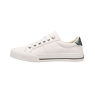 Side View of Women's Taos Z Soul in White Pewter – Featuring a slip-on design with elastic side panels, ensuring a secure, flexible fit. The shoe’s minimalist silhouette adds versatility for everyday wear, making it perfect for casual outings or light activities.