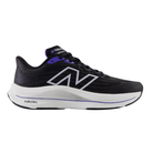 Side view of Women’s FuelCell Walker Elite athletic shoe in black, purple, and white – featuring a lightweight engineered mesh upper with breathable panels, FuelCell midsole technology for explosive energy return and cushioning, supportive heel counter for stability during movement, and a durable rubber outsole designed for traction and durability on diverse surfaces.