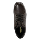 Top view of Men’s Windsor Oxford dress shoe in dark brown – featuring a smooth leather upper, classic closed-lace design, and cushioned insole for day-long comfort.
