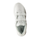 Top View of Women’s New Balance 928v3 Hook and Loop walking shoe in white – featuring smooth leather upper, padded tongue, and supportive footbed for all-day wear.