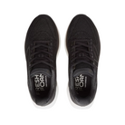 Top  View of Women’s New Balance Fresh Foam X 1080v13 running shoe in black with white – featuring engineered mesh upper for breathability, Fresh Foam midsole for plush cushioning, and supportive overlays for stability.