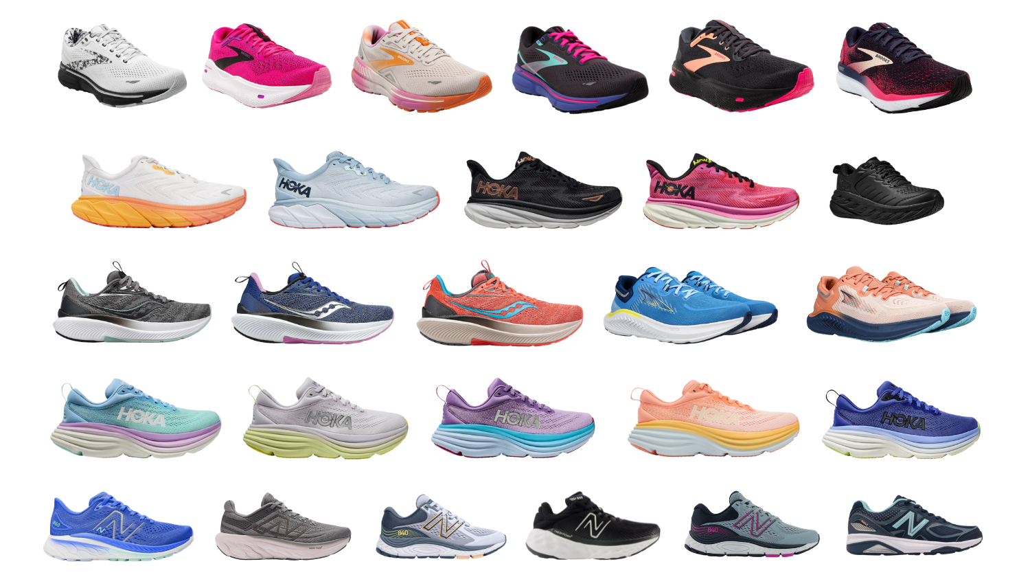 Collection of women's athletic shoes