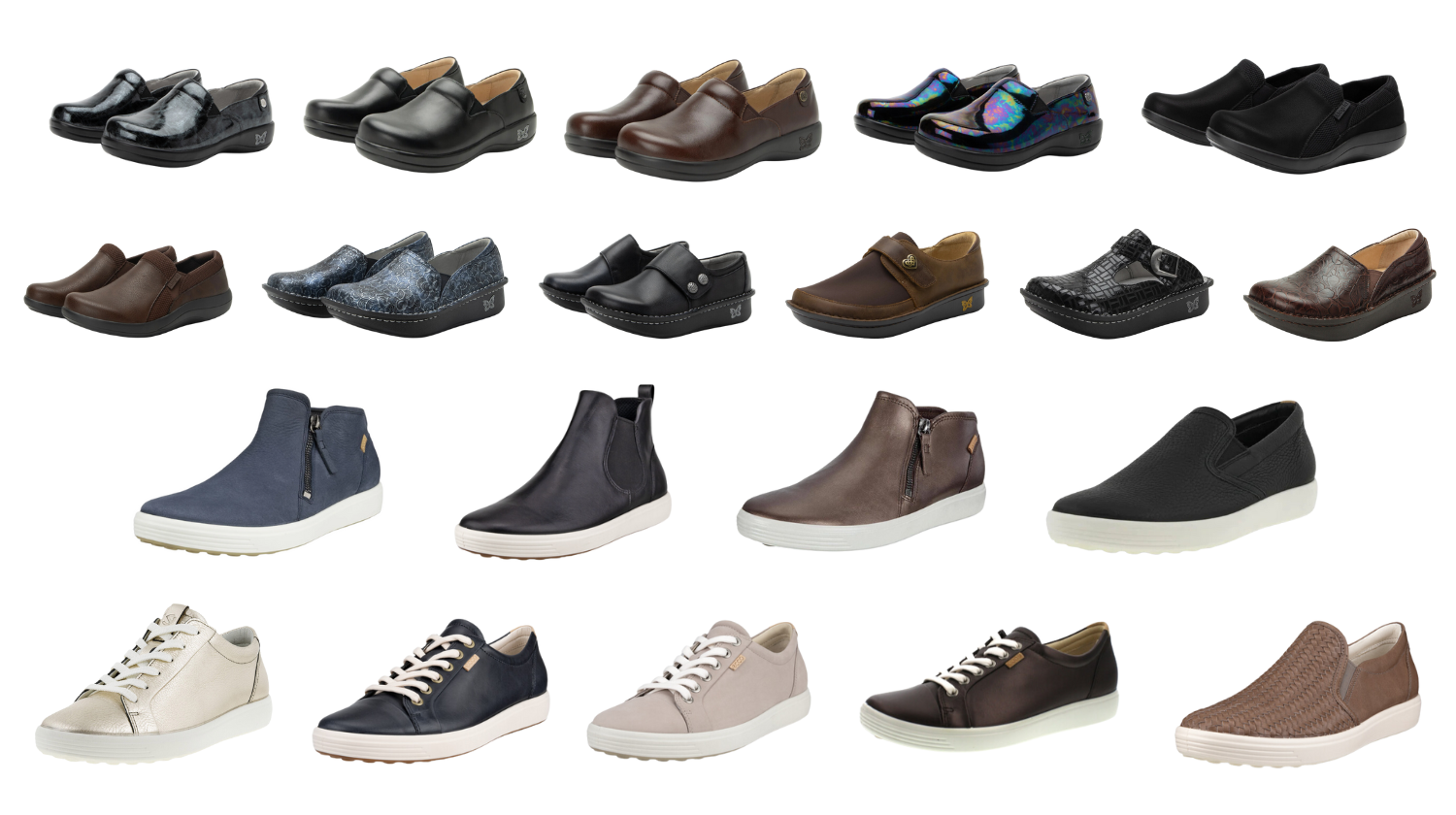 Collection of women's casual shoes