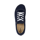 Top view of Women’s Xelero Heidi in Deep Ocean – featuring a breathable nubuck leather upper, traditional lace-up closure, and padded tongue for enhanced comfort.