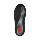 Bottom view of Women’s Xelero Steadfast Walker in Black – featuring a durable rubber outsole with strategic tread patterns for reliable traction on various surfaces.