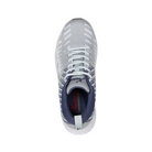 Top view of Women’s Xelero Steadfast in White/Violet – featuring a breathable mesh upper, traditional lace-up closure, and padded tongue for enhanced comfort.