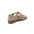 Back view of Women’s Ziera Doxie comfort sandal in greige – featuring a supportive heel strap, wide fit heel cup, and soft lining for added comfort.