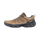 Side view of Sawtooth X Low hiking shoe in Sandhill – featuring a durable nubuck leather and breathable mesh upper, cushioned midsole for underfoot comfort, and a rugged outsole built for dependable trail traction.