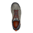 Top view of Men's Sypes Low B-Dry hiking shoe in Steel – featuring padded collar and tongue, breathable moisture-wicking lining, and adjustable lacing system for a secure, customized fit.